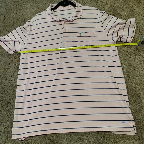 Peter Millar Seaside Wash Pink Striped Polo Size L Like New - Picture 7 of 10